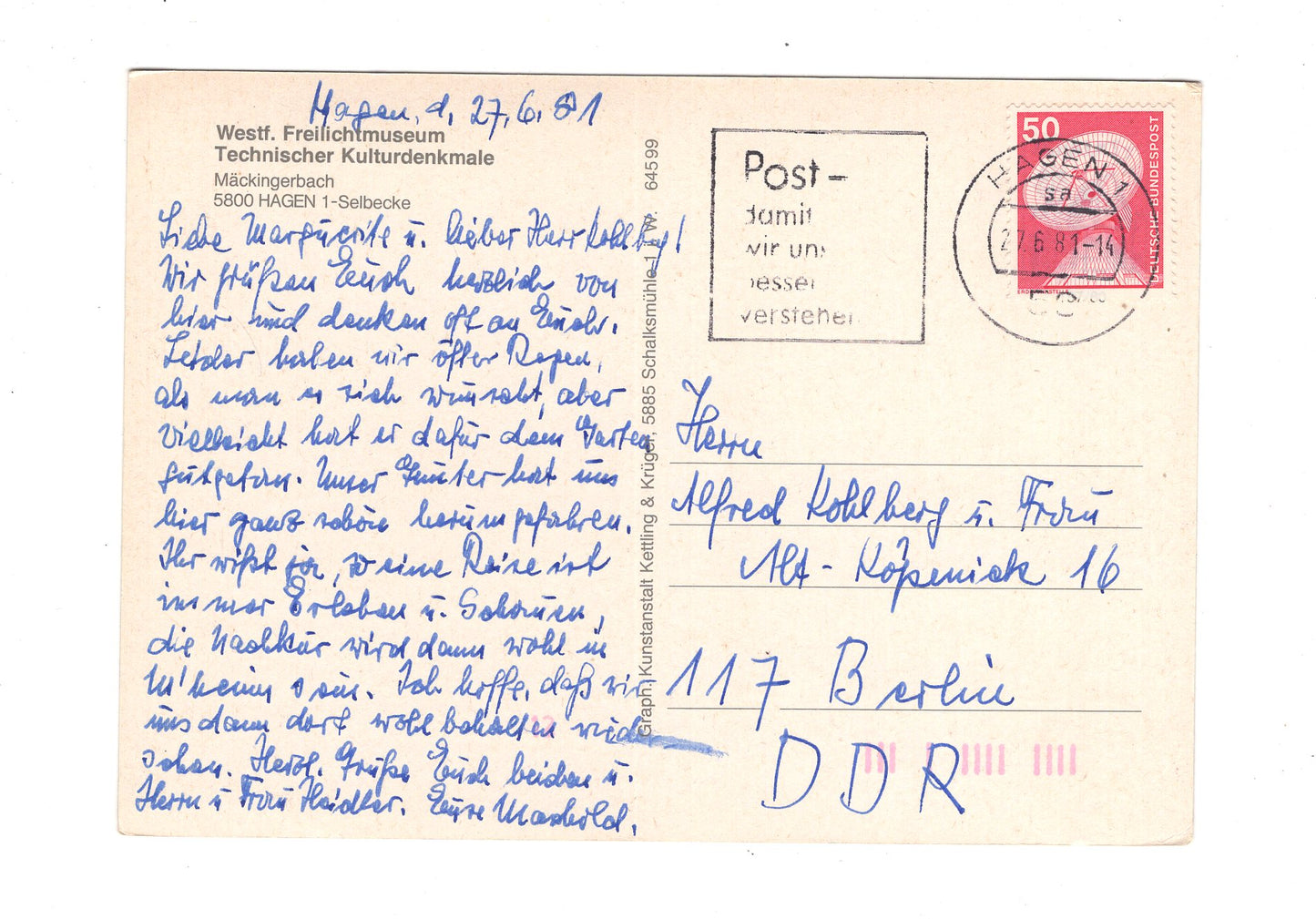 Ansichtskarte Westfälisches Freilichtmuseum / Hagen 1 - Selbecke