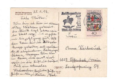 Ansichtskarte Bad Mergentheim / Burgstraße mit Schloss / J1-61