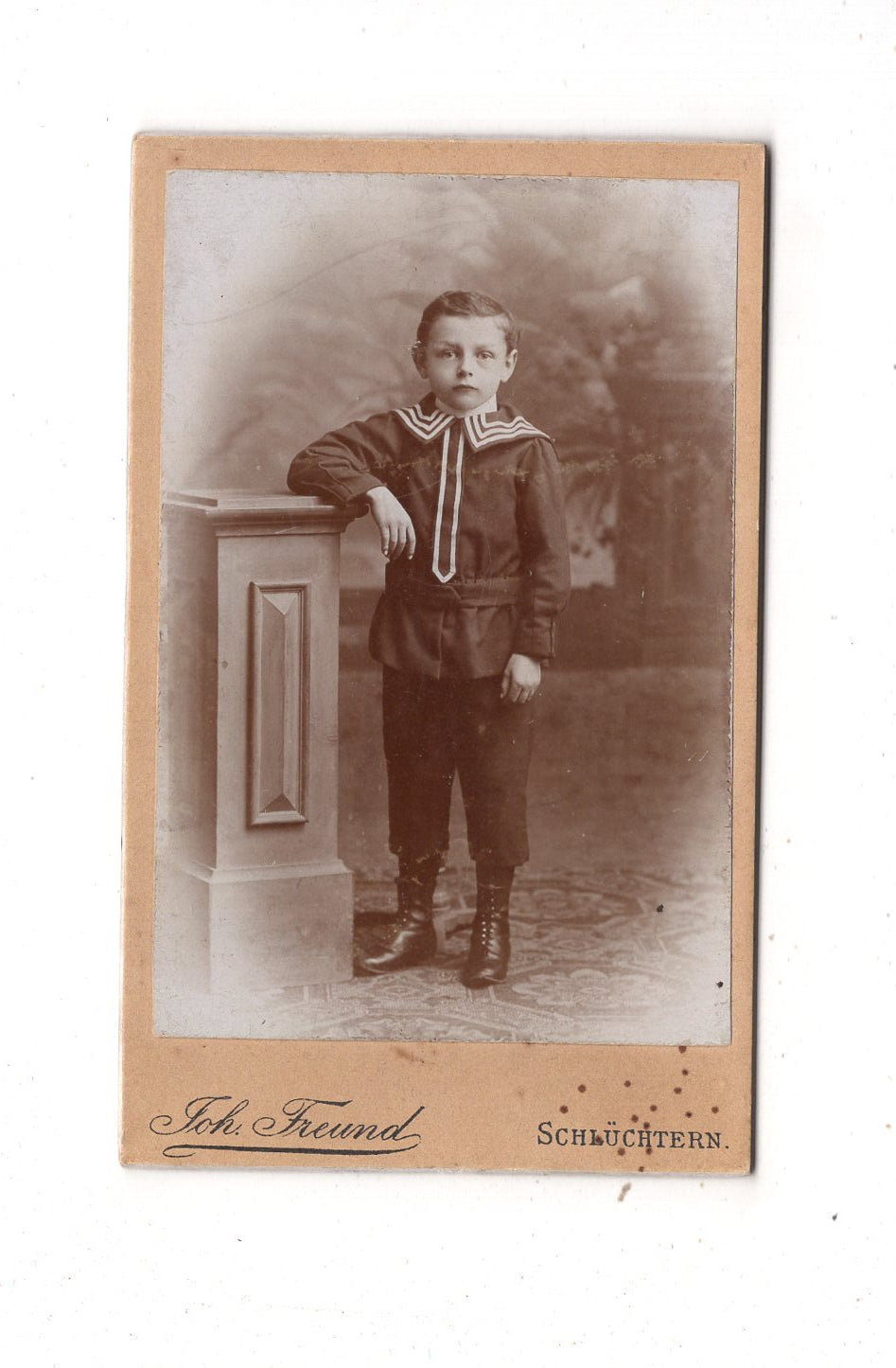 Fotografie Niedlicher kleiner Junge - Schlüchtern 1890er / CDV M1-20