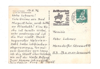 Ansichtskarte Bad Mergentheim / Blick vom Waldeck / J1-61