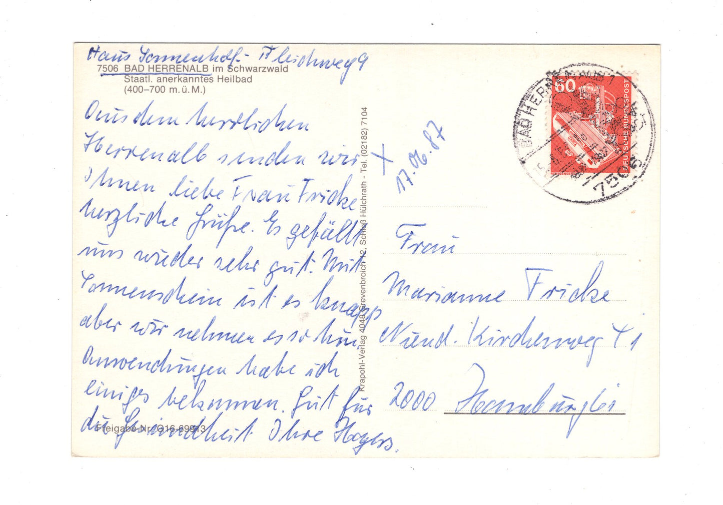 Ansichtskarte Bad Herrenalb / Schwarzwald