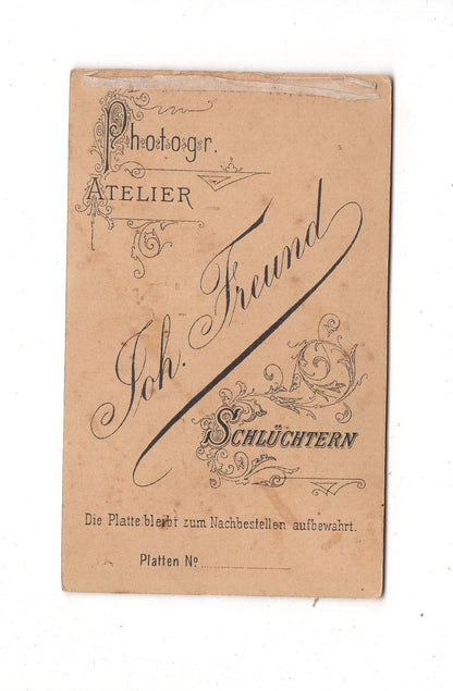 Fotografie Niedlicher kleiner Junge - Schlüchtern 1890er / CDV M1-20