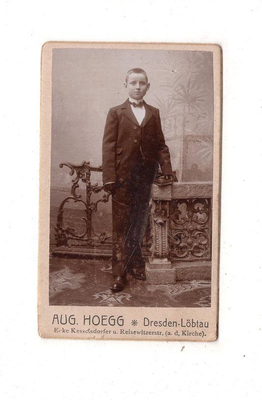 Fotografie Feiner Junge - Dresden-Löbtau 1890er / CDV N1-03