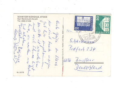 Ansichtskarte Stoos / Schwyzer Bärghus / Schweiz
