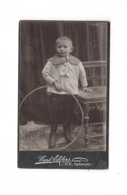 Fotografie Niedlicher kleiner Junge - Lehe um 1910 / CDV M1-20