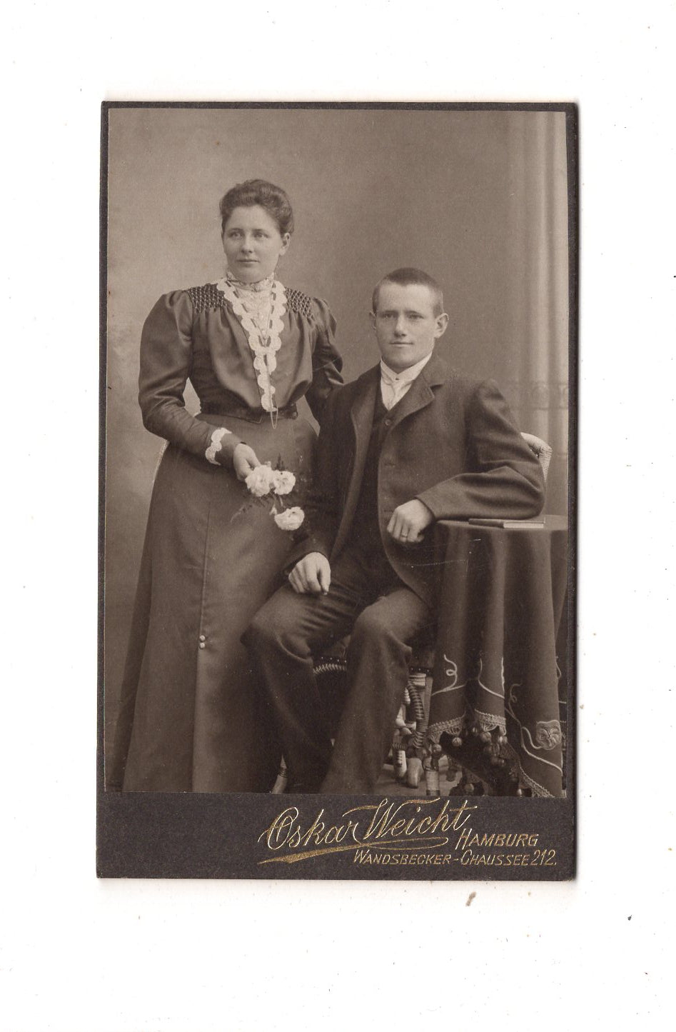 Fotografie Feines Paar - Hamburg 1900er / CDV L1-38