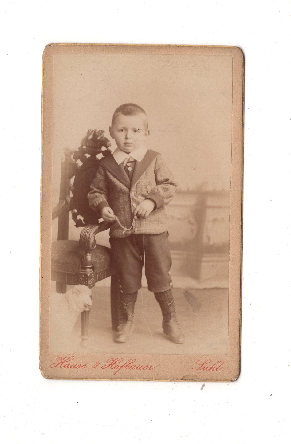 Fotografie Niedlicher kleiner Junge - Suhl 1880er / CDV M1-20