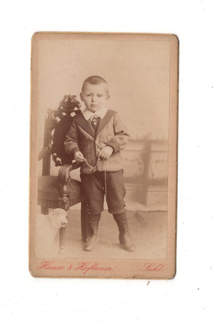 Fotografie Niedlicher kleiner Junge - Suhl 1880er / CDV M1-20