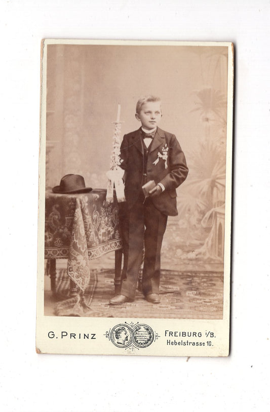 Fotografie Feiner Junge - Freiburg im Breisgau 1890er / CDV N1-03