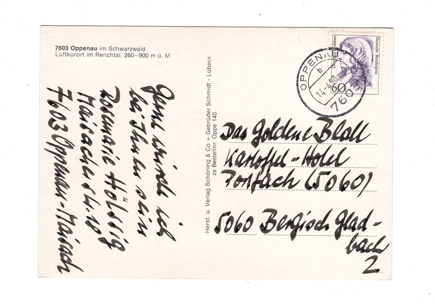 Ansichtskarte Oppenau im Renchtal / Schwarzwald / G1-70