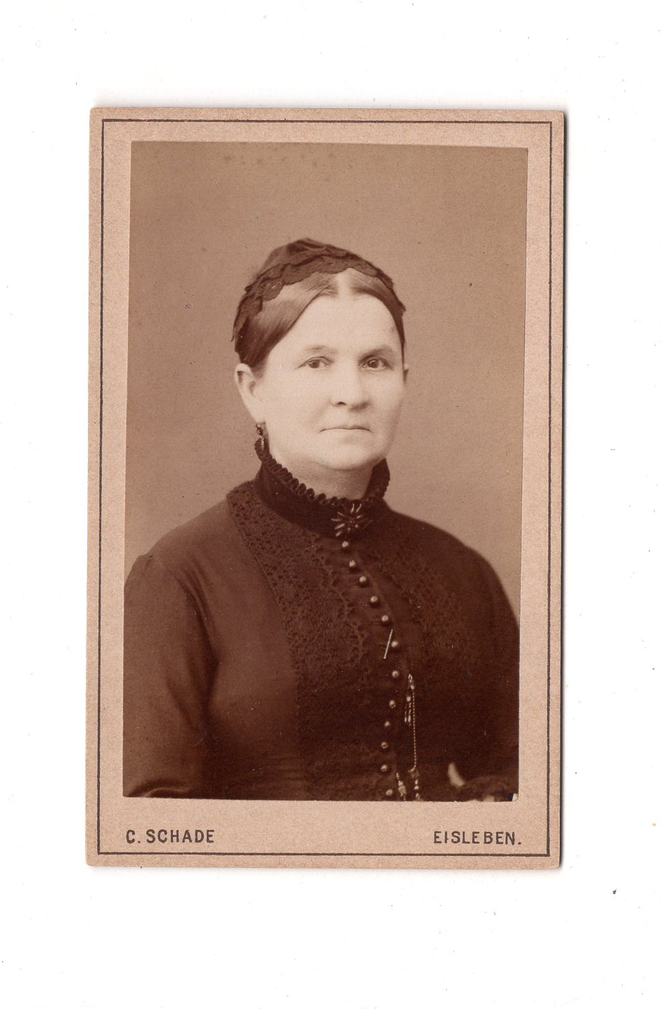 Fotografie Damenportrait / benannt - Eisleben 1880er / CDV C1-17