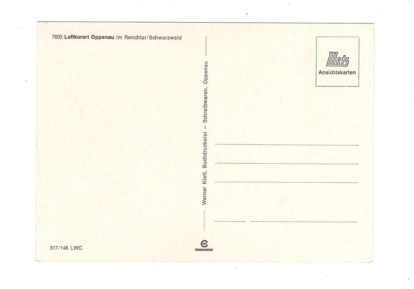 Ansichtskarte Oppenau im Renchtal / Schwarzwald / G1-70