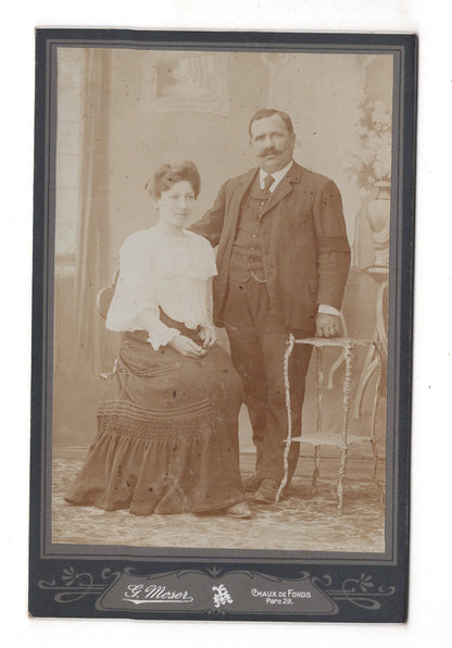 Fotografie Feines Paar - Chaux-de-Fonds 1900er / CAB X-29