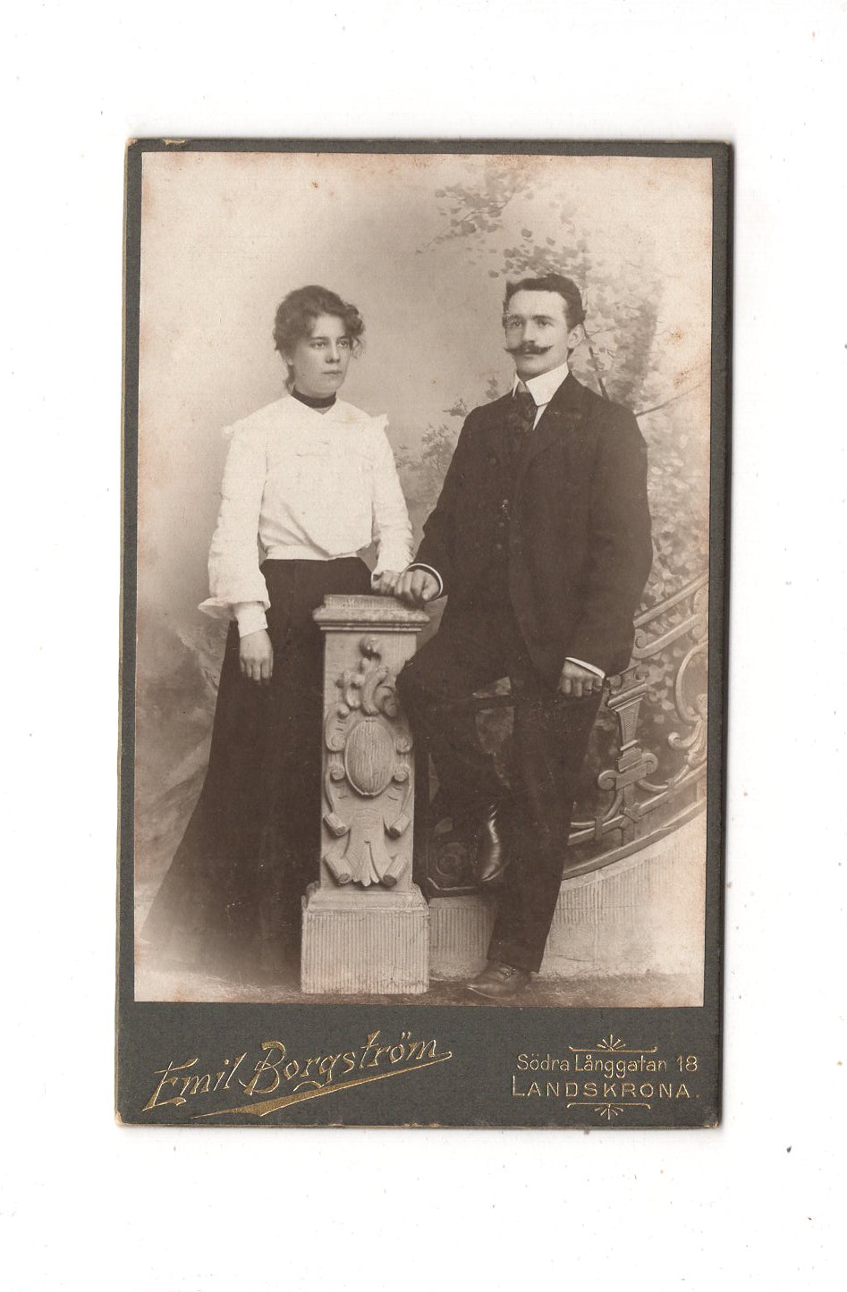 Fotografie Feines Paar - Landskrona 1900er / CDV L1-38