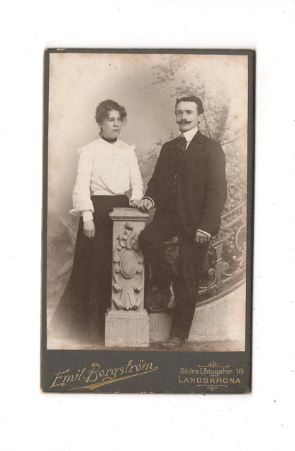 Fotografie Feines Paar - Landskrona 1900er / CDV L1-38