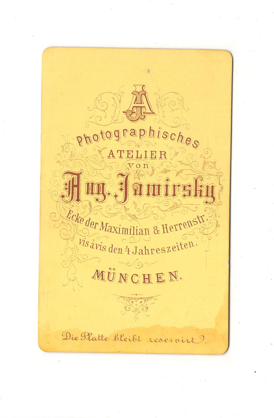 Fotografie Herrenportrait - München 1870er / CDV C1-18