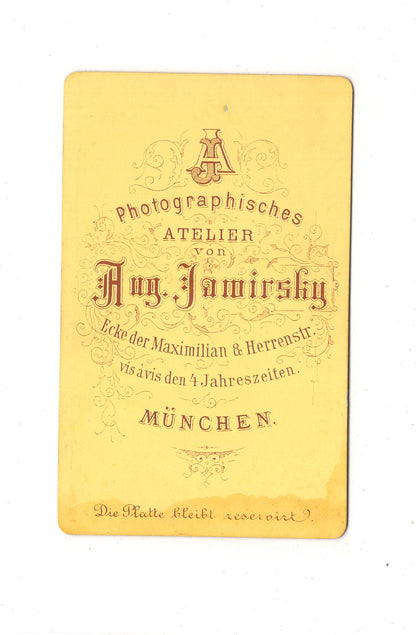 Fotografie Herrenportrait - München 1870er / CDV C1-18
