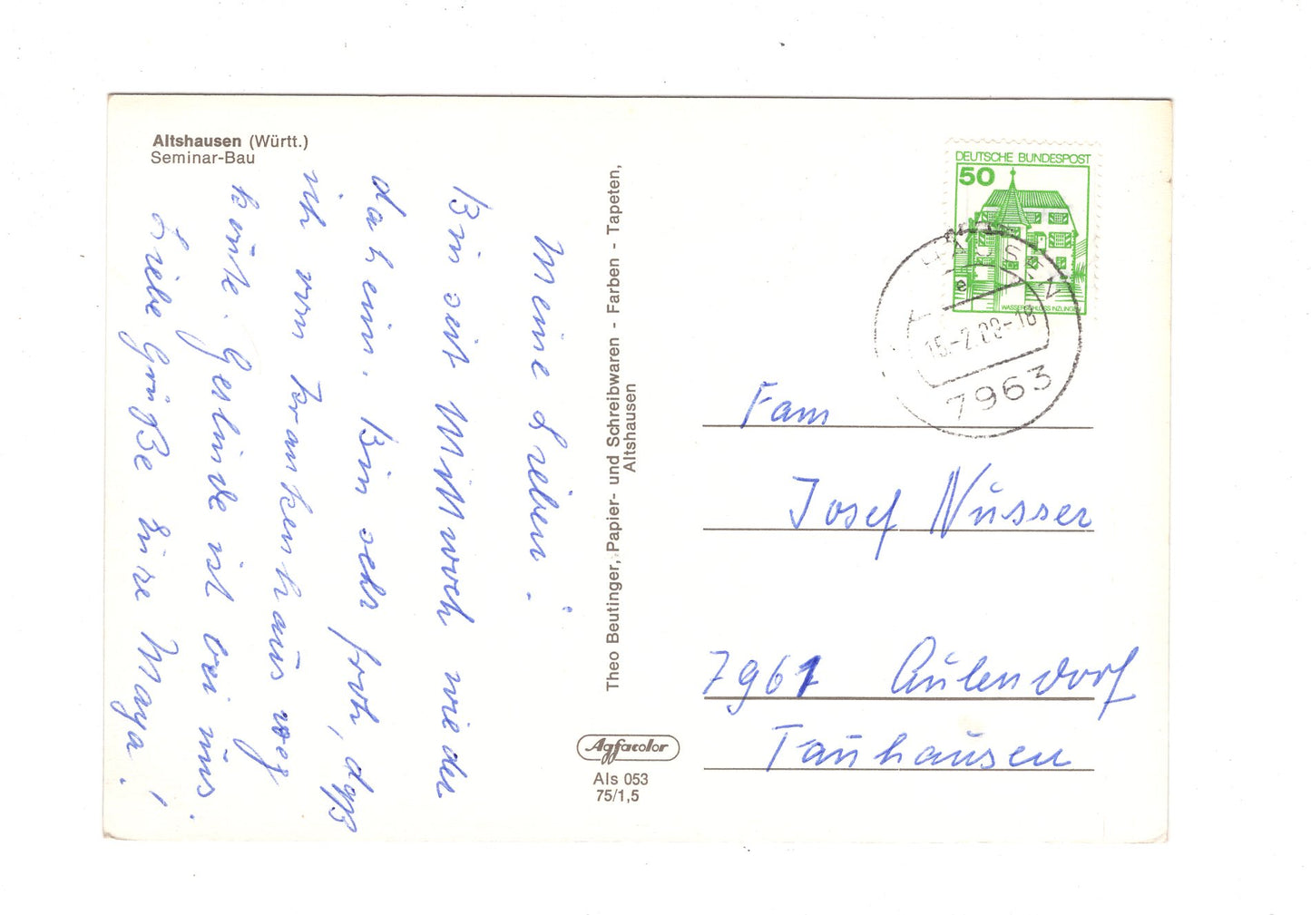 Ansichtskarte Altshausen / Württemberg / Seminar-Bau / H1-67