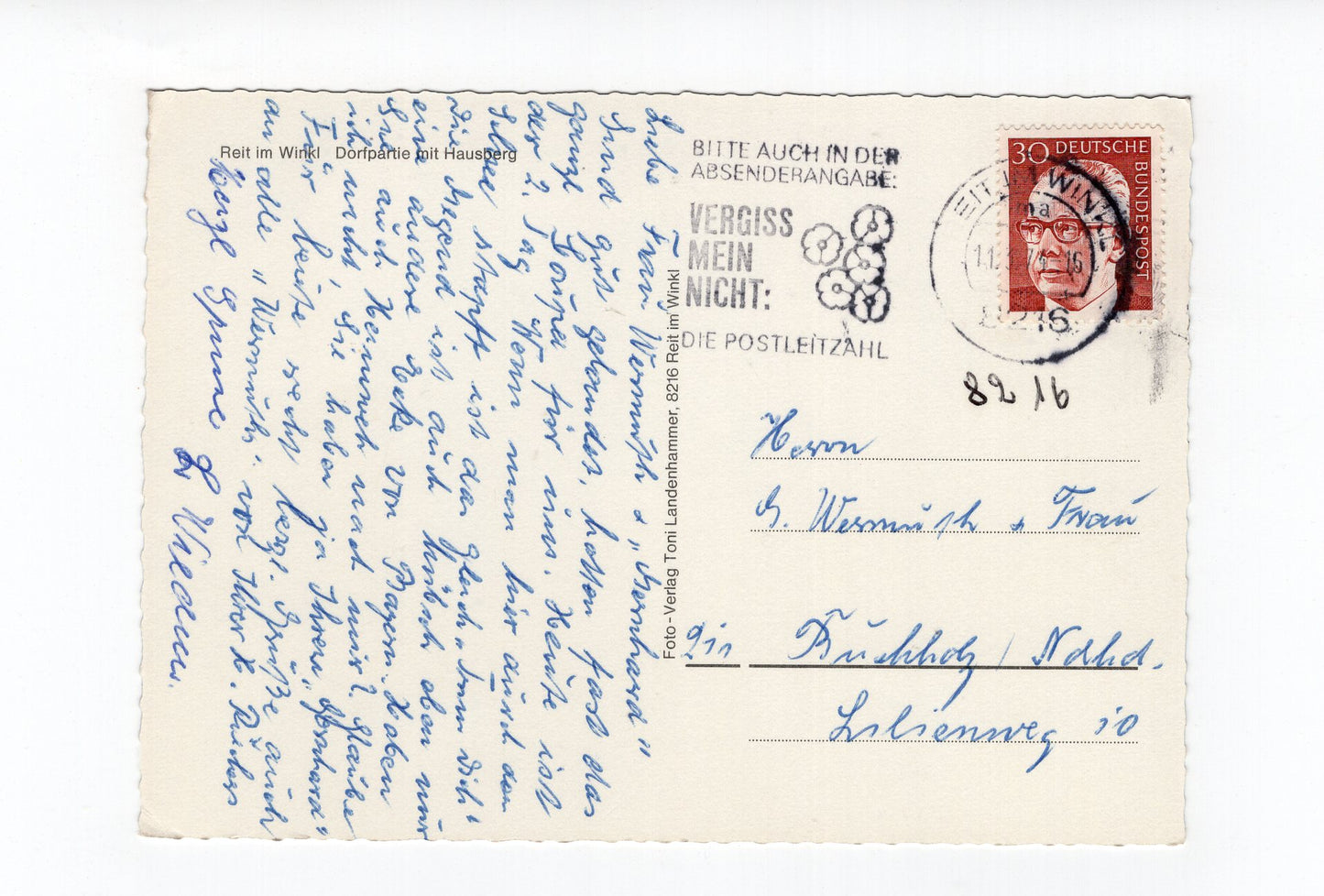 Ansichtskarte Reit im Winkl / Dorfpartie mit Hausberg