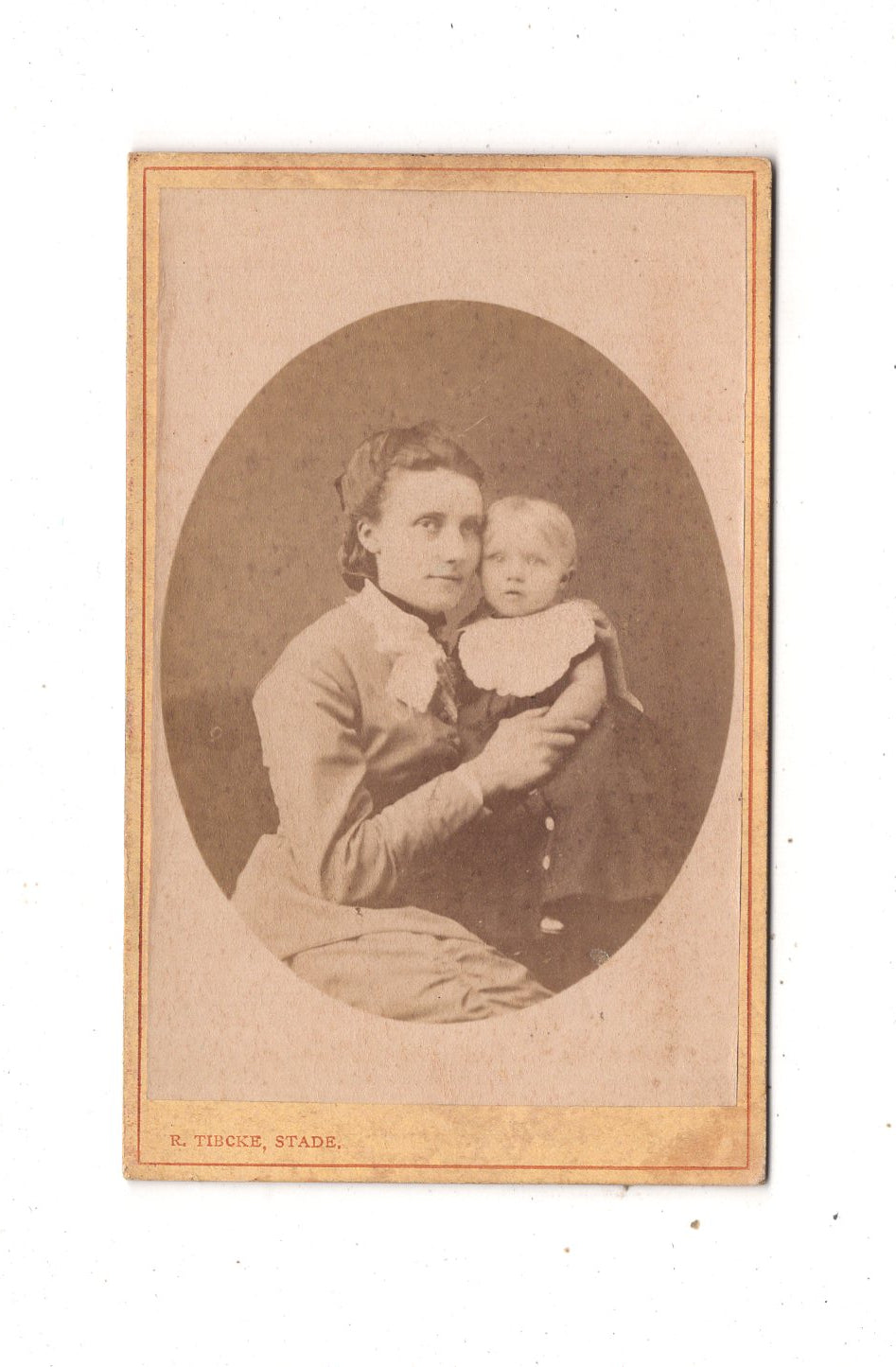 Fotografie Feine Dame mit kleinem Kind - Stade 1870er