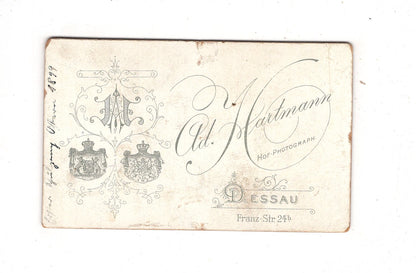 Fotografie Niedlicher kleiner Junge mit Schulranzen - Dessau 1899 / CDV M1-20