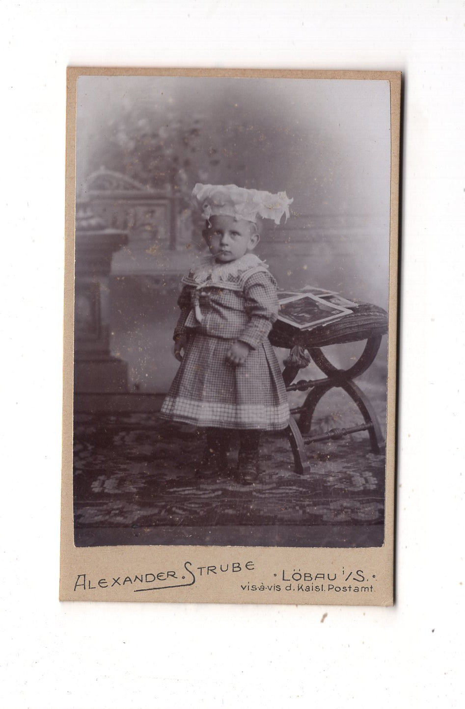 Fotografie Niedlicher kleiner Junge - Löbau 1890er / CDV M1-21