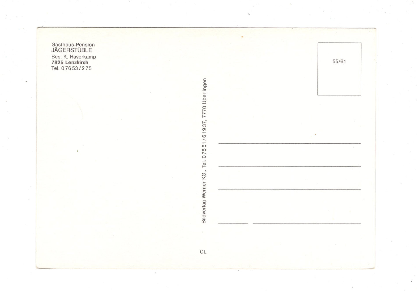 Ansichtskarte Gasthaus Pension Jägerstüble / Lenzkirch / Hochschwarzwald / G1-70