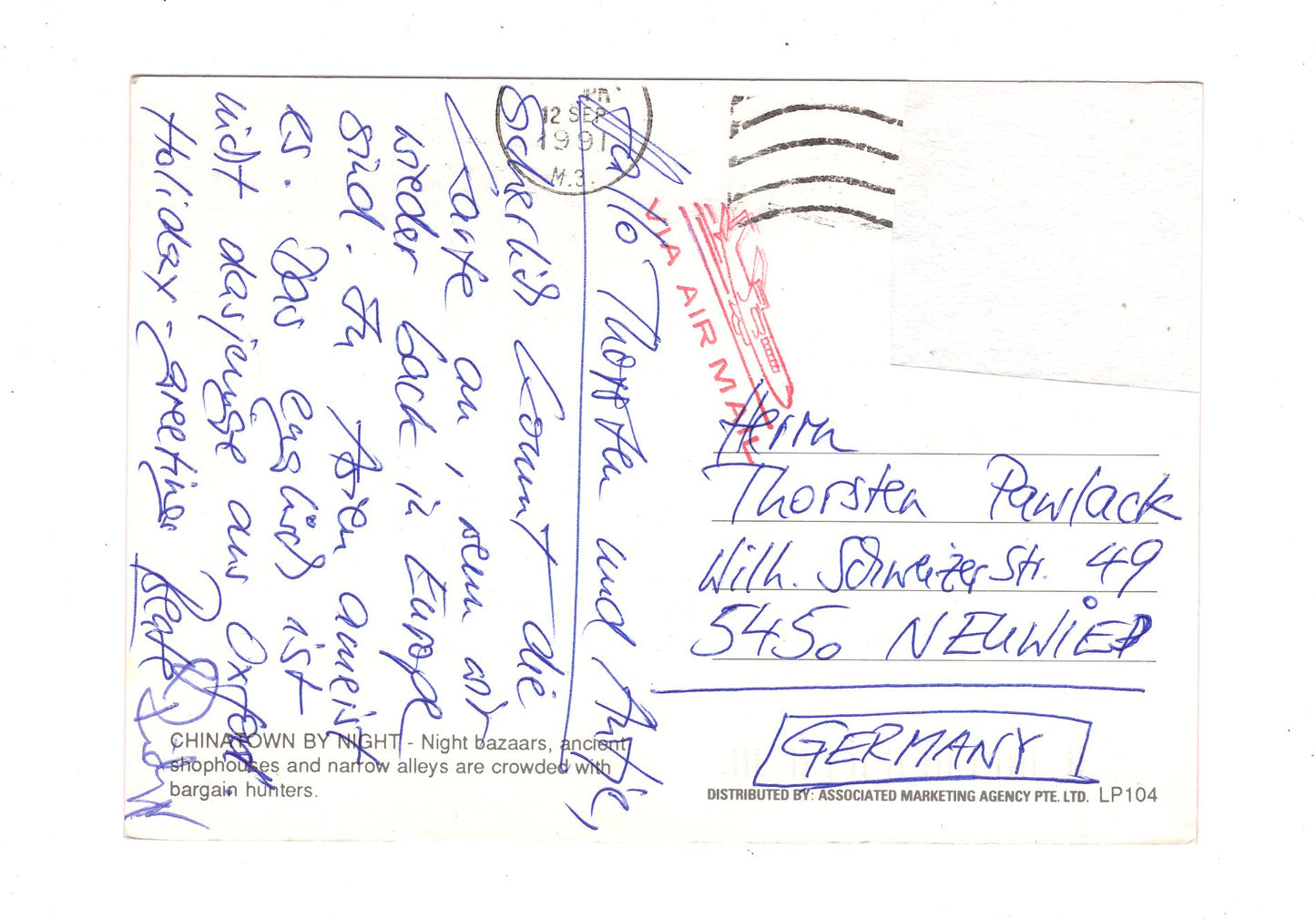 Ansichtskarte Chinatown / Singapore / Singapur