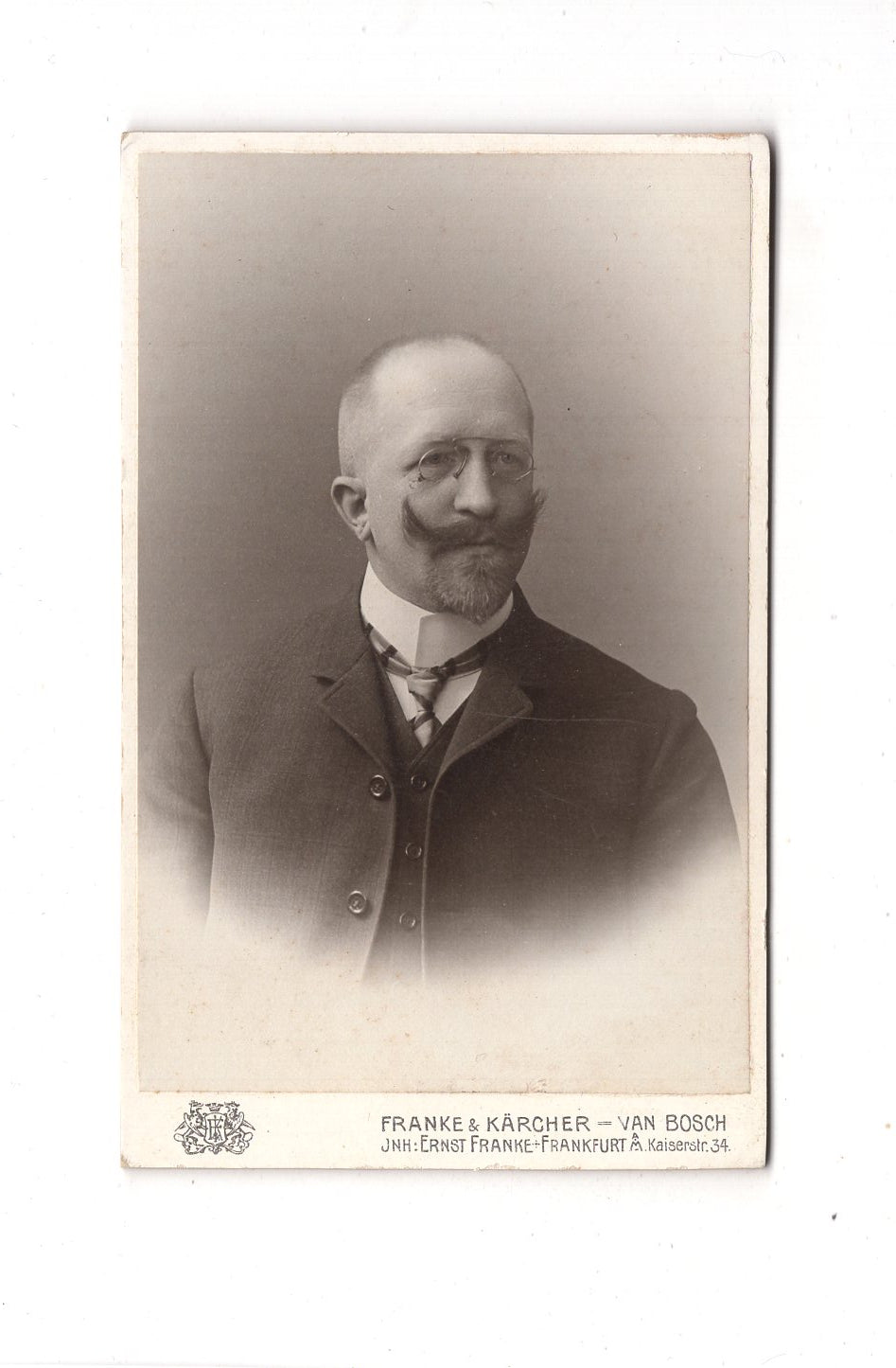 Fotografie Herrenportrait mit Widmung - Frankfurt Main 1907 / CDV C1-18
