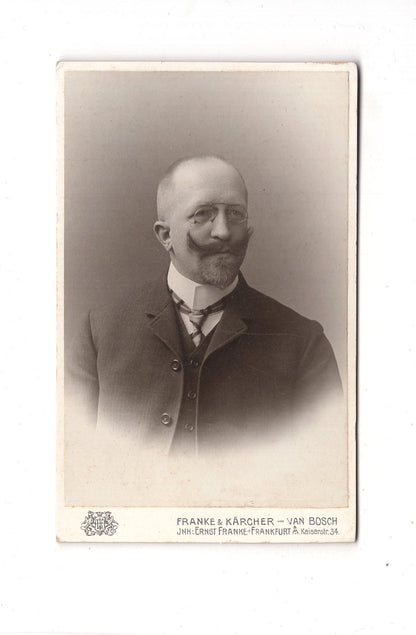Fotografie Herrenportrait mit Widmung - Frankfurt Main 1907 / CDV C1-18