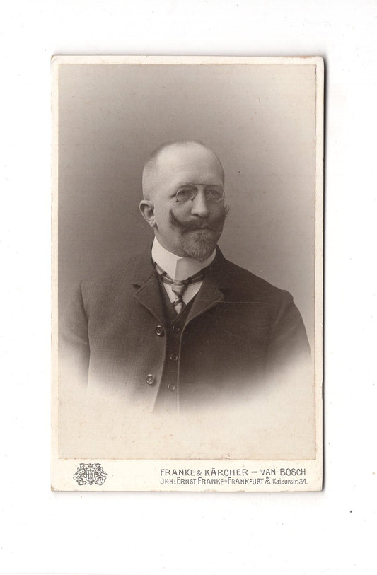 Fotografie Herrenportrait mit Widmung - Frankfurt Main 1907 / CDV C1-18
