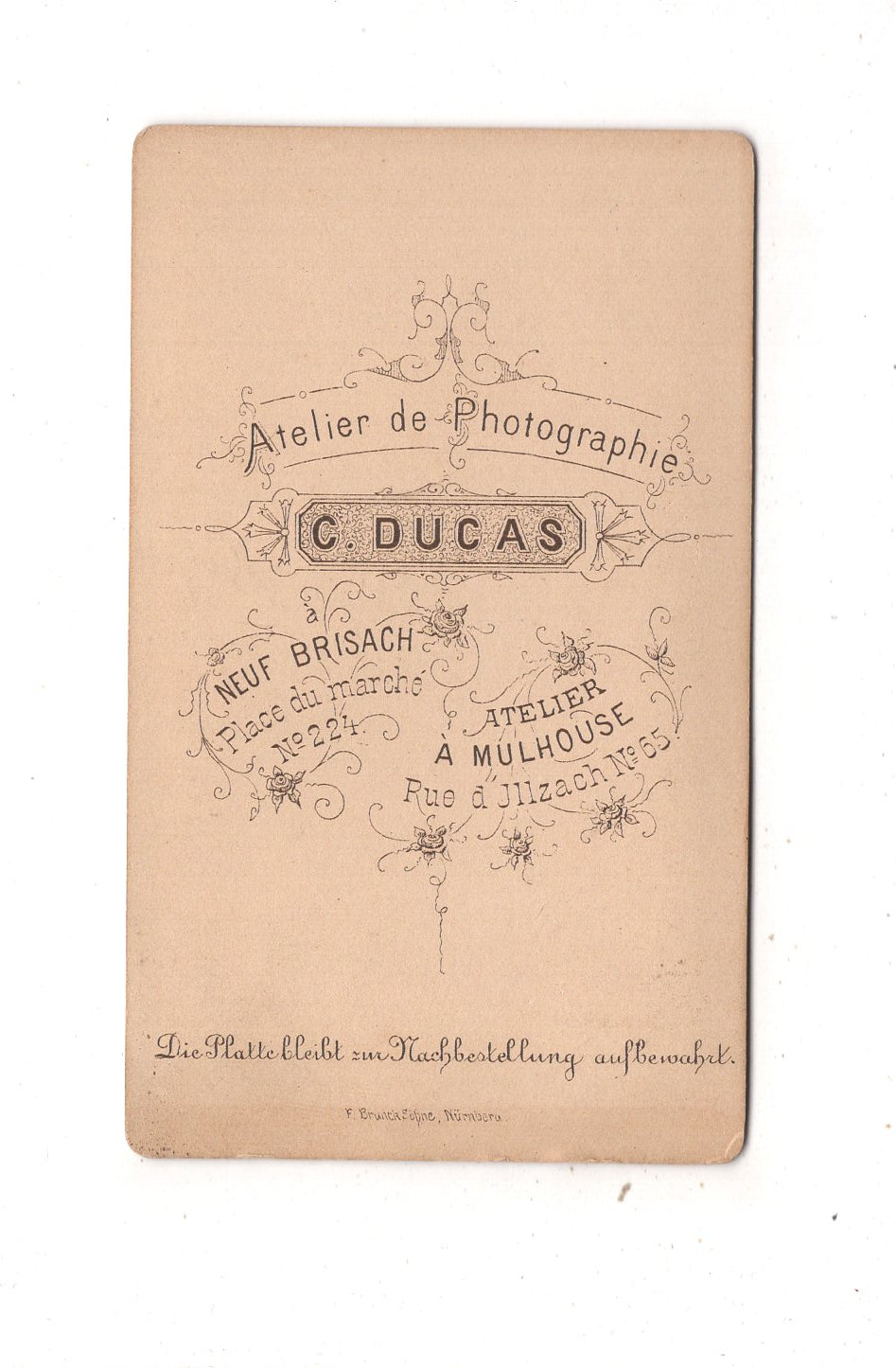 Fotografie Soldat - Neu Breisach / Mülhausen 1880er / CDV M1-01