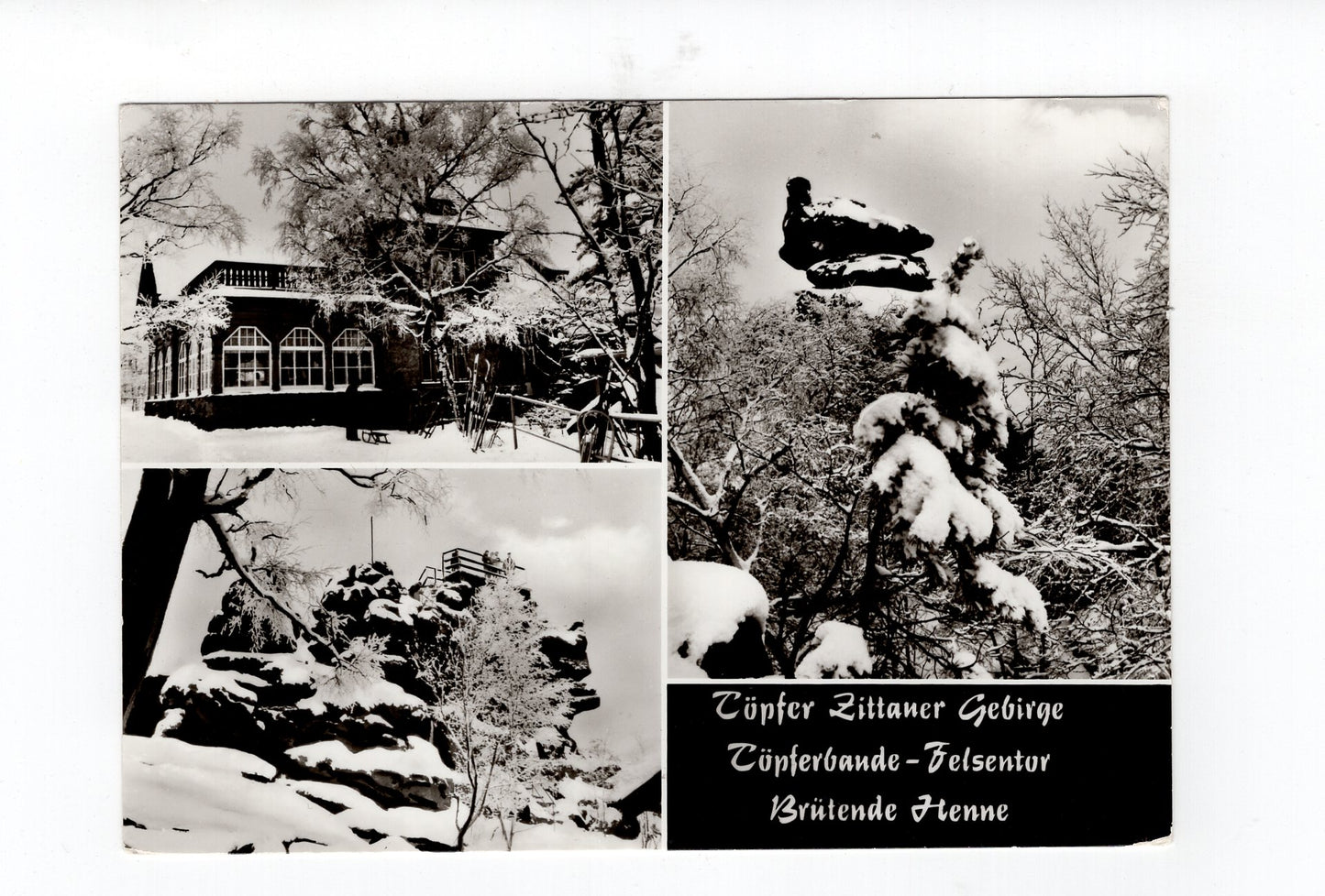 Ansichtskarte Zittauer Gebirge / Töpferbaude / Felsentor +++