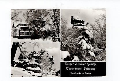 Ansichtskarte Zittauer Gebirge / Töpferbaude / Felsentor +++