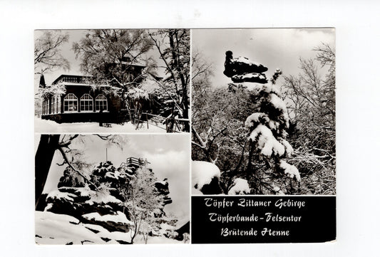 Ansichtskarte Zittauer Gebirge / Töpferbaude / Felsentor +++
