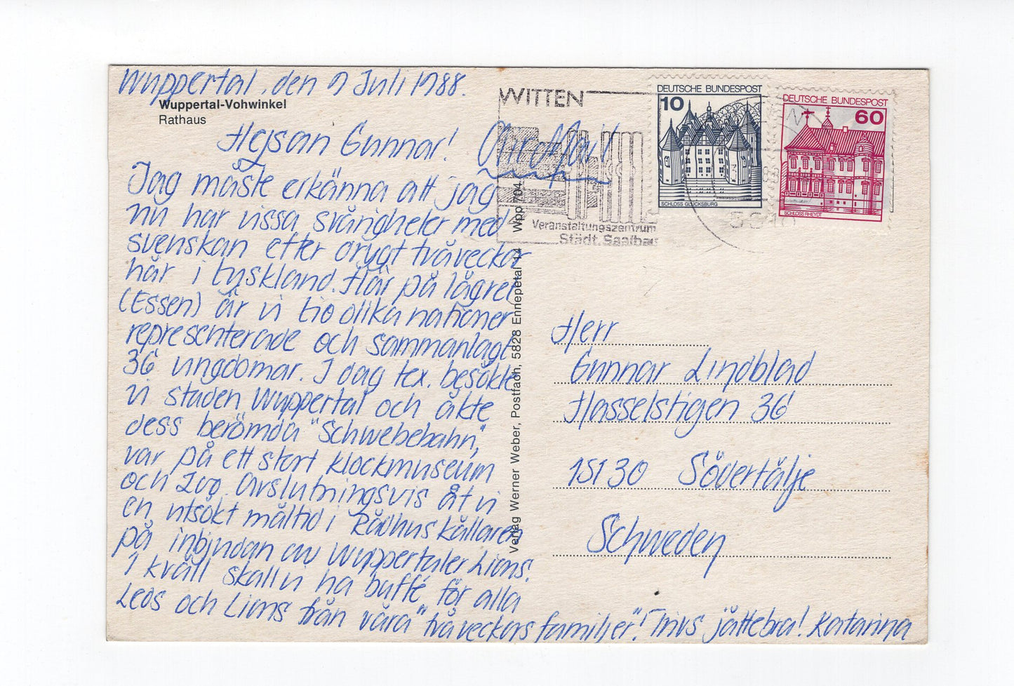 Ansichtskarte Wuppertal-Vohwinkel / Rathaus