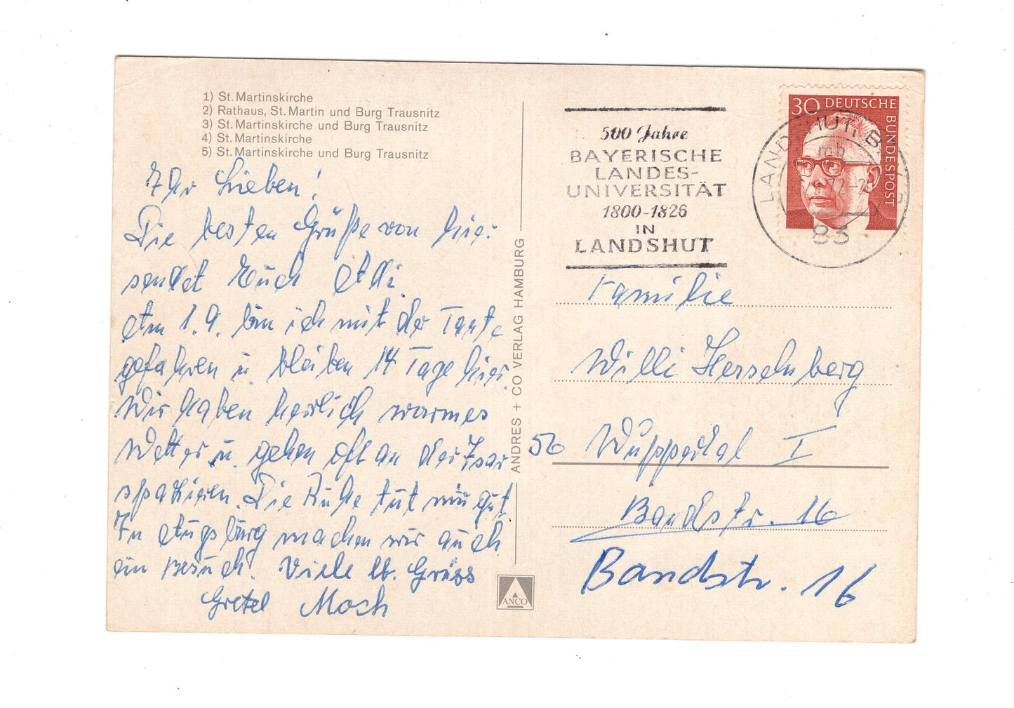 Ansichtskarte Landshut / St. Martinskirche +++