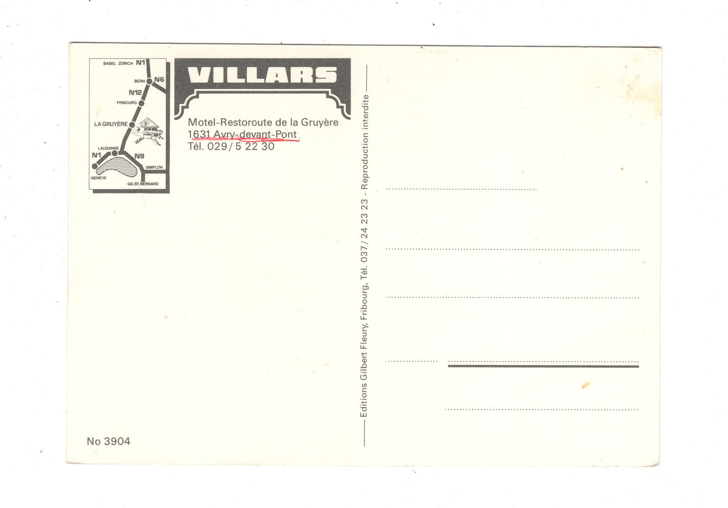 Ansichtskarte Restoroute de la Gruyere / Schweiz