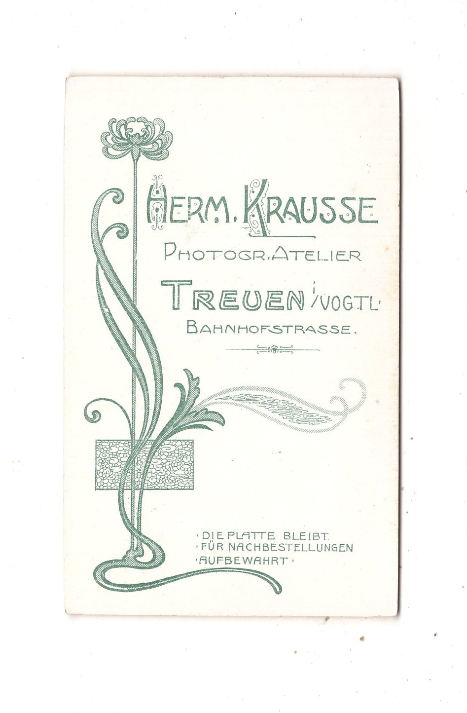 Fotografie Feine Dame - Treuen im Vogtland um 1900