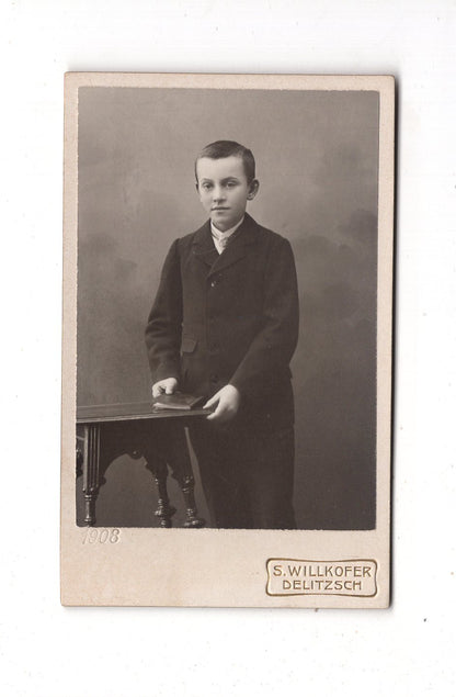 Fotografie Feiner Junge - Delitzsch 1908 / CDV N1-04
