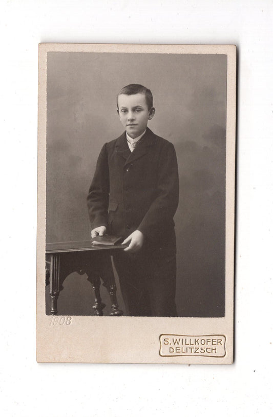 Fotografie Feiner Junge - Delitzsch 1908 / CDV N1-04