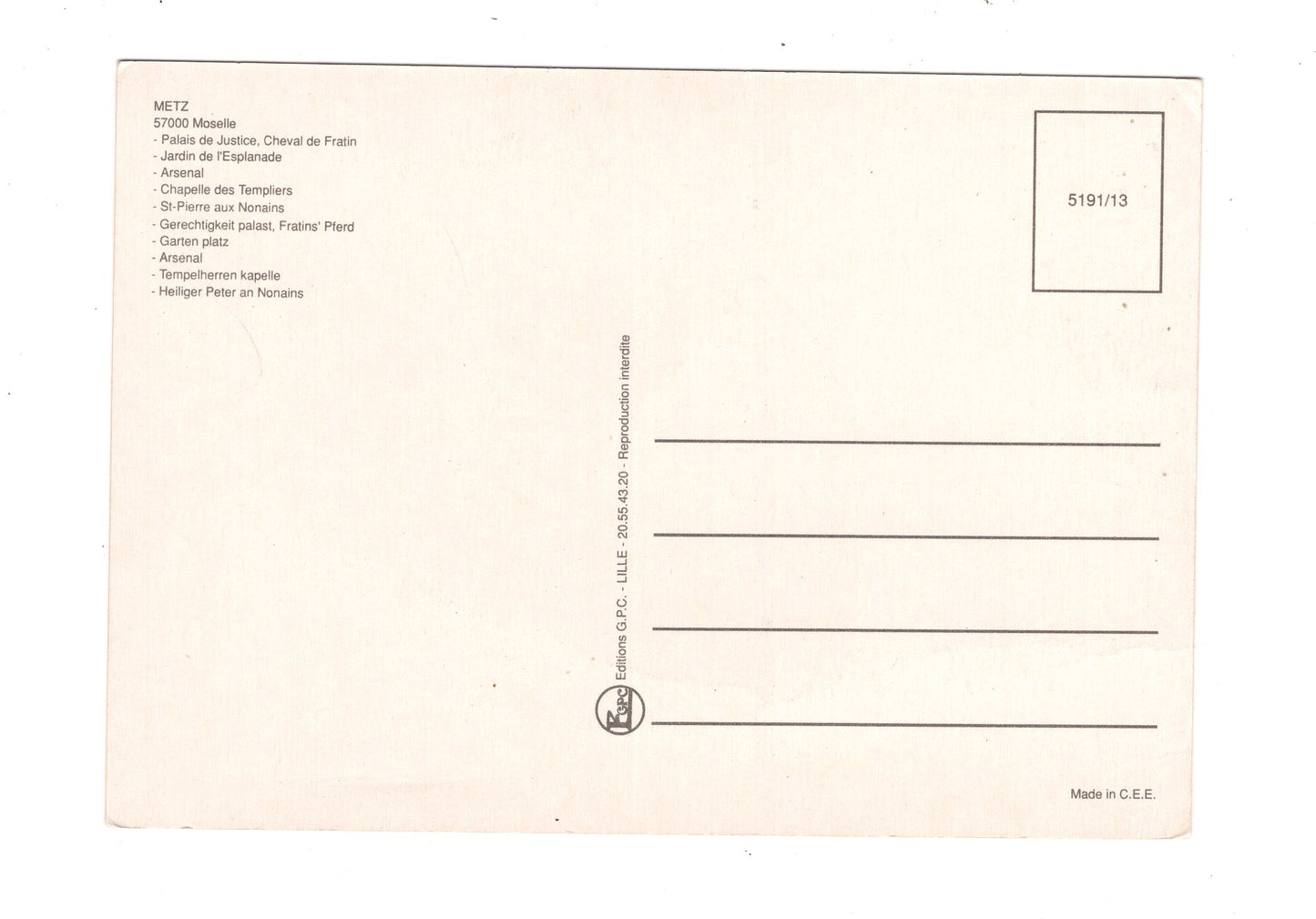 Ansichtskarte Panorama de Metz / Frankreich