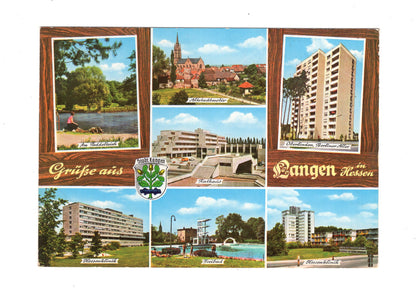 Ansichtskarte Langen in Hessen / Rathaus / Hessenklinik +++