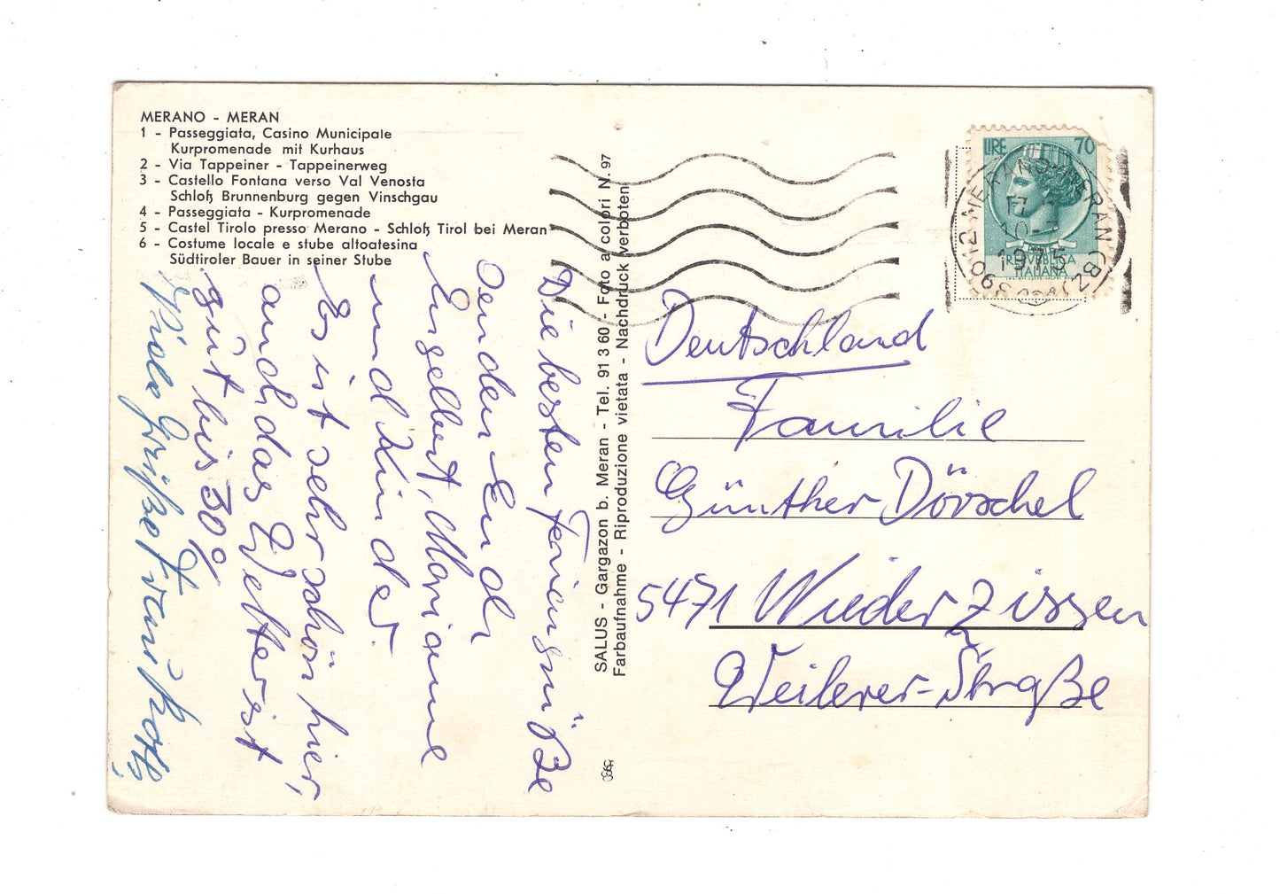 Ansichtskarte Merano Meran / Italien