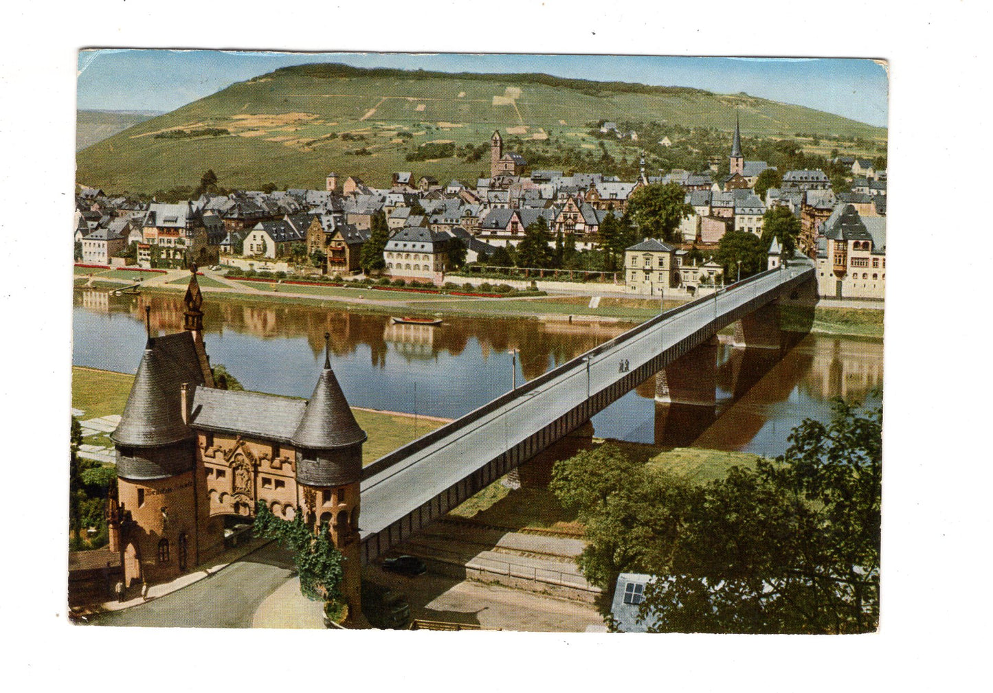 Ansichtskarte Traben-Trarbach an der Mosel / Mosel mit Brückenschenke / M1-59