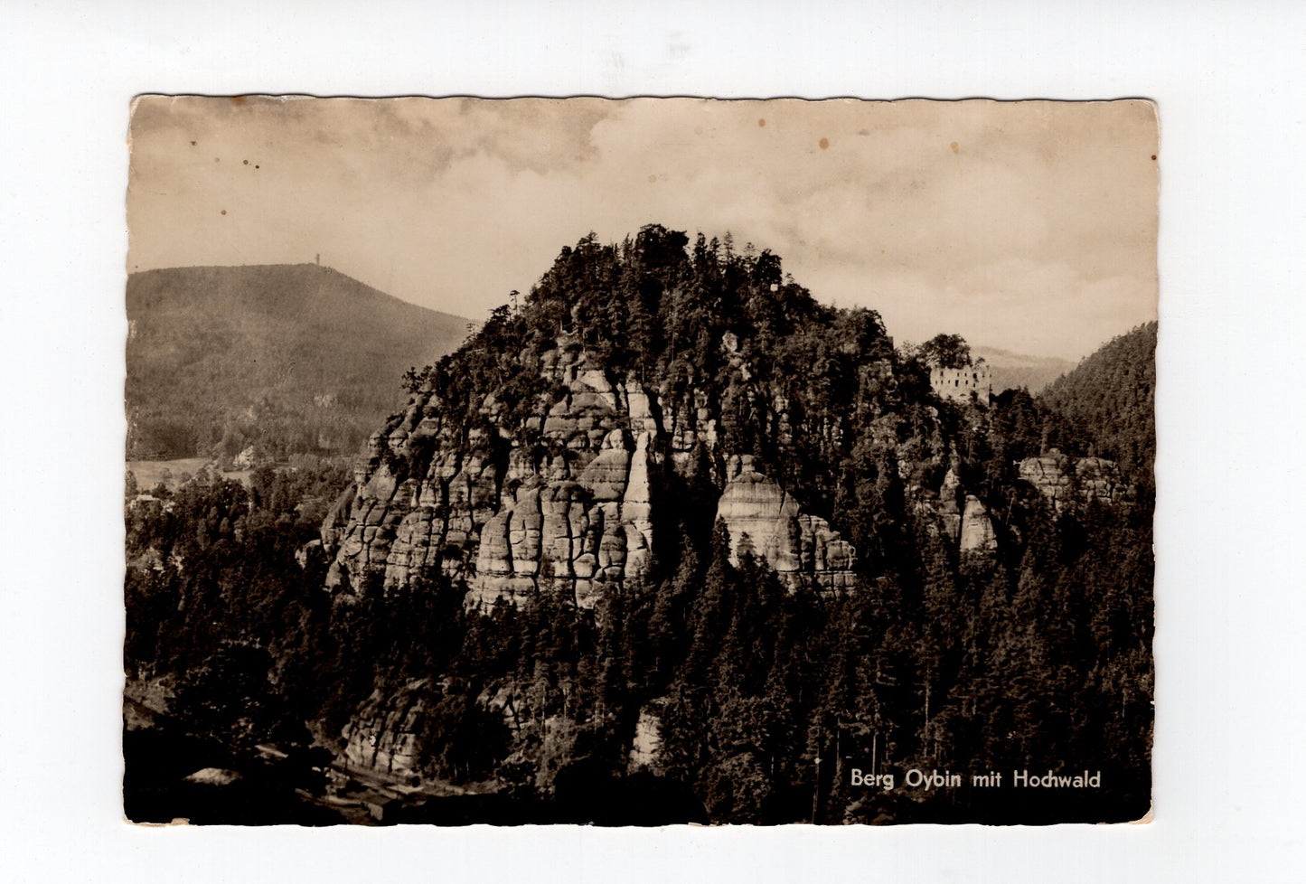 Ansichtskarte Zittauer Gebirge / Berg Oybin mit Hochwald