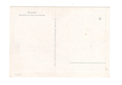 Ansichtskarte Garmisch / Marktplatz mit Alp- und Zugspitze / G1-54