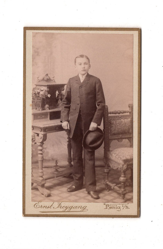 Fotografie Feiner Junge - Penig 1880er / CDV N1-04