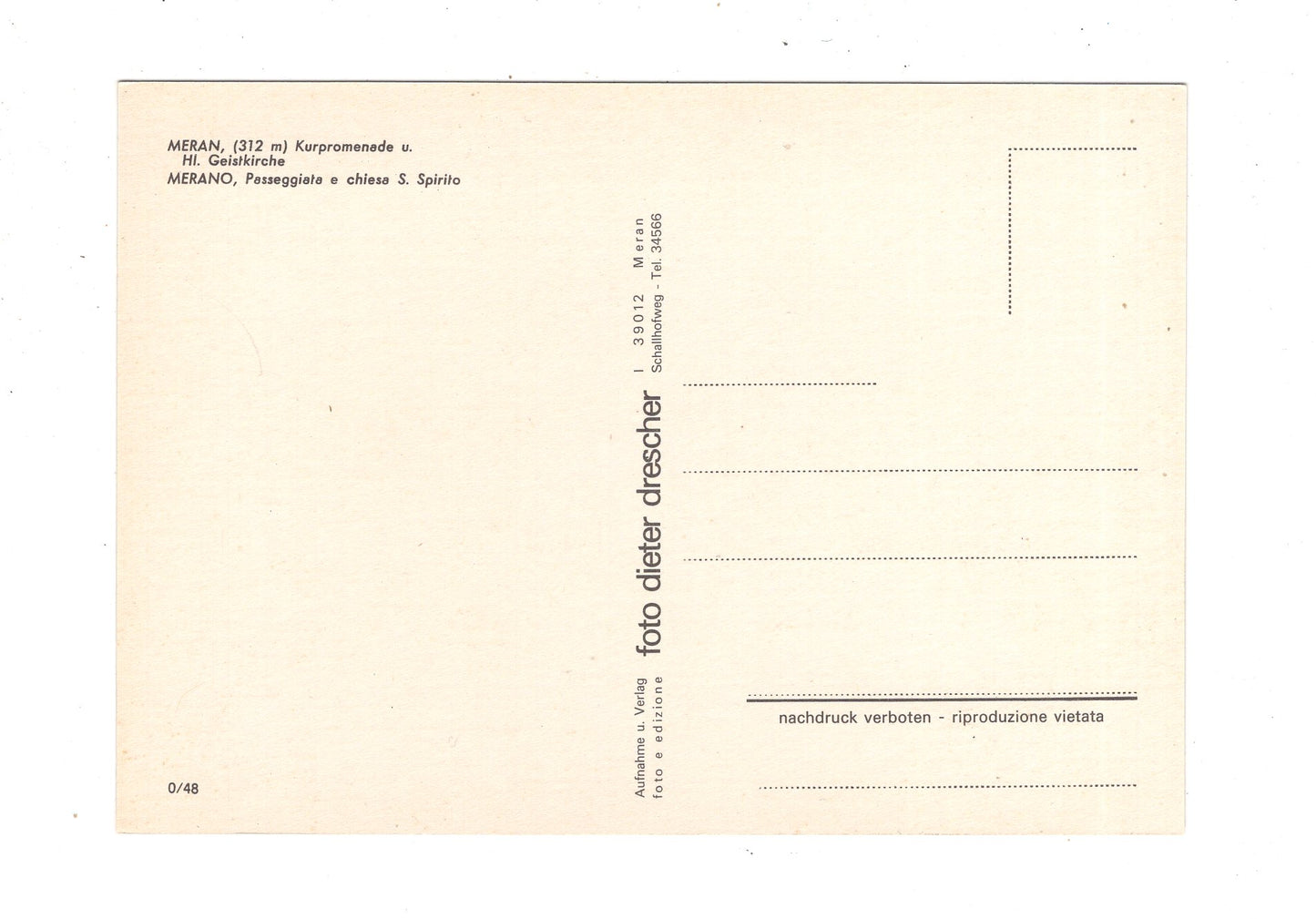 Ansichtskarte Meran / Kurpromenade und Hl. Geistkirche / Italien