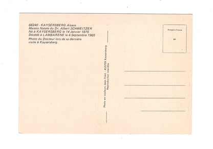 Ansichtskarte Kaysersberg / Maison natale du Dr. Albert Schweitzer / Frankreich